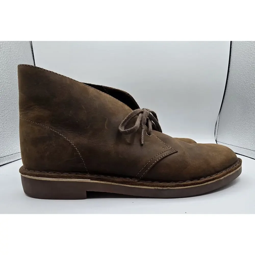 Clarks Mens Bushacre 2 Chukka Boots Beeswax Brown Leather Desert 9.5M